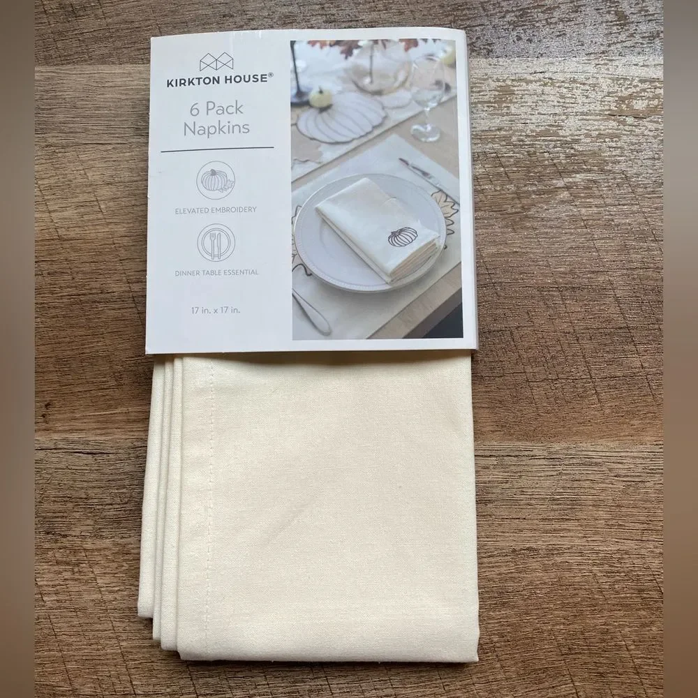 Kirkton House Cream Napkins with Embroidery Pumpkin